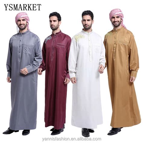 Pakistan Kurta Hijab Dress Muslim Adult Arabic Abaya Button Jubah Caftan Islamic Hombre Clothing ...