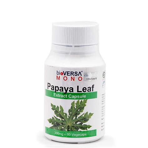 Health Shop - Bioversa Papaya Leaf Extract 300mg Capsules 60s