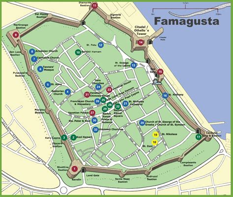 Famagusta tourist map