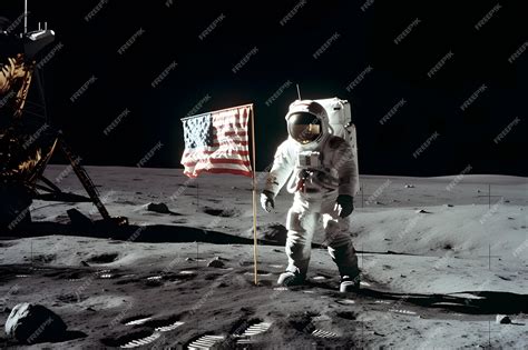 Space astronaut landing on the surface of the moon generative ai ...