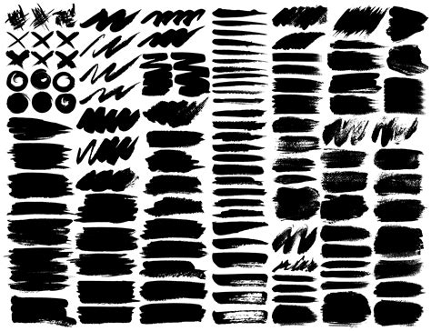 Big set of brush strokes, Black ink grunge brush strokes. Vector illustration. 541320 Vector Art ...