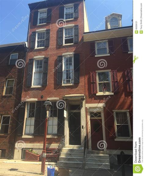 Philadelphia Washington Square West Brownstone Houses on Sunny Day Stock Image - Image of june ...