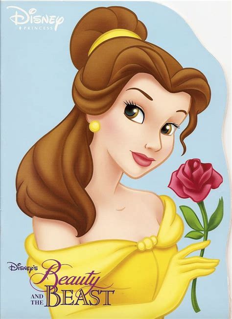 Belle and her beautiful red rose in Beauty and the Beast book cover ...