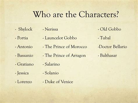 PPT - The Merchant of Venice - Characters PowerPoint Presentation, free download - ID:2822081