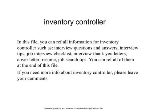 Inventory controller