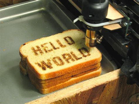 hello, world | Our CNC toaster / 2D thermal printer says "he… | Flickr
