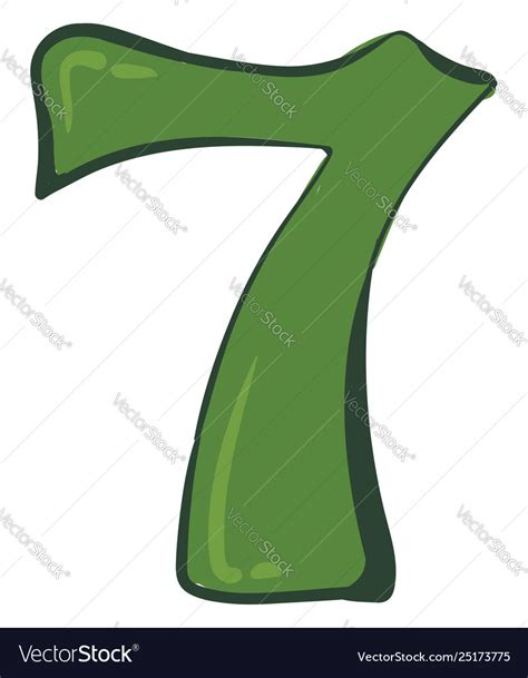 Clipart number-7 in green color Royalty Free Vector Image