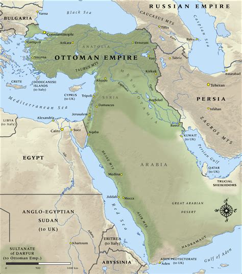 Map of Ottoman Empire in 1914 | NZHistory, New Zealand history online