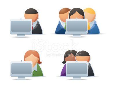 People Using Computers Icons Stock Clipart | Royalty-Free | FreeImages