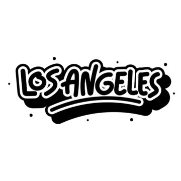 Los Angeles Text Black Vector, Los Angeles, Los, Angeles PNG and Vector with Transparent ...