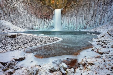 nature, Landscape, Water, Waterfall, Long Exposure, Winter, Ice, Frost ...