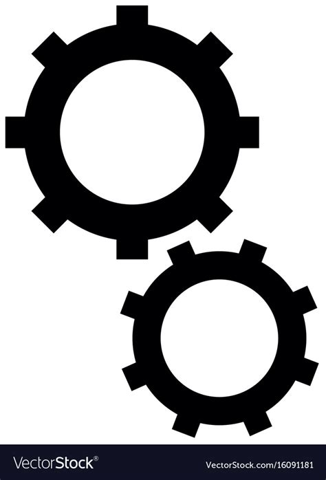 Isolated two gears Royalty Free Vector Image - VectorStock