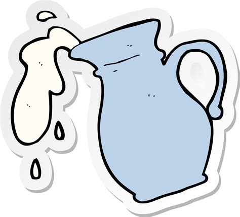 sticker of a cartoon milk jug 10241520 Vector Art at Vecteezy