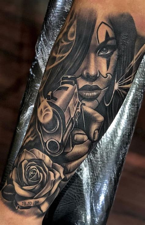 Gangster Forearm Tattoos Female