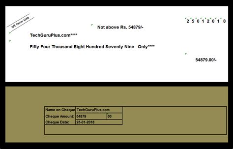 Cheque Printing Format in Excel Free Download (.xls file Download)