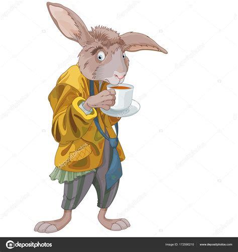 March Hare drinks a tea Stock Vector by ©Dazdraperma 172590210