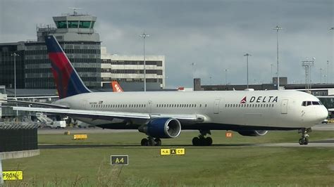 Delta Boeing 767-400 Landing + Takeoff | 05L EGCC/MAN | 5th March 16 ...