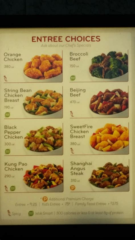 Panda Express Food Menu Printable