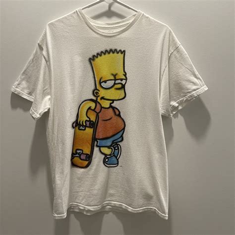Bart Simpson Graffiti Skateboard White T Shirt Size L… - Gem