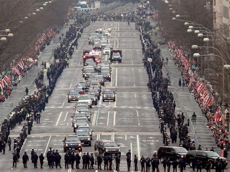 President Trump’s motorcade: Heavy escort when he travels by road