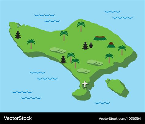 Bali map flat design Royalty Free Vector Image