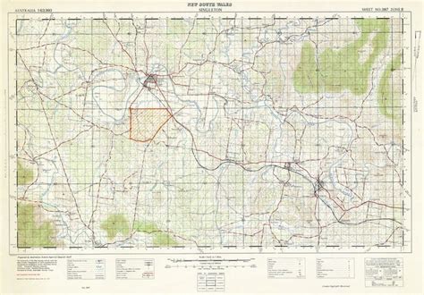 1951 topographic map of Singleton and its region, New South Wales ...