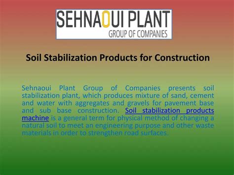 PPT - Soil Stabilization Products for Construction PowerPoint Presentation - ID:7291117