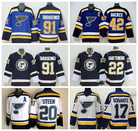 2017 2016 St. Louis Blues Jerseys Ice Hockey 42 David Backes 91 ...