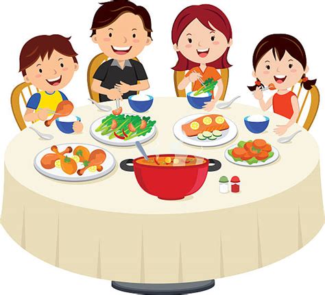 Family Dinner Table Clipart