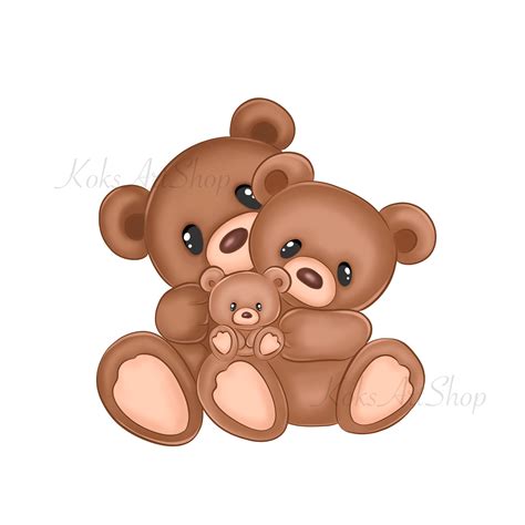 Teddy Bear Clipart Teddy Bear PNG Baby Shower Digital - Etsy Australia