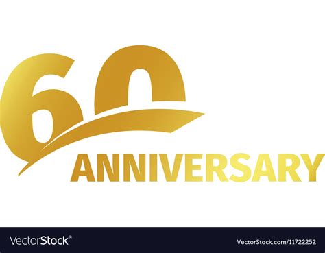 Isolated abstract golden 60th anniversary logo Vector Image