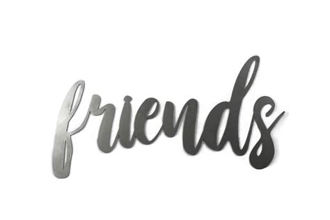 friends script, friends metal sign, metal word art, steel word art ...