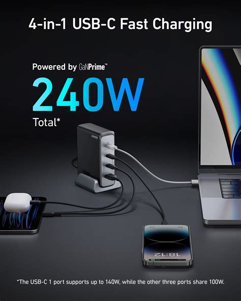 Anker Prime 240W GaN Desktop Charger (4 Ports) - Anker US