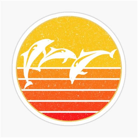 "Vintage Animal Retro Dolphin Sunset Orca Silhouette" Sticker for Sale by VDKMerch | Redbubble