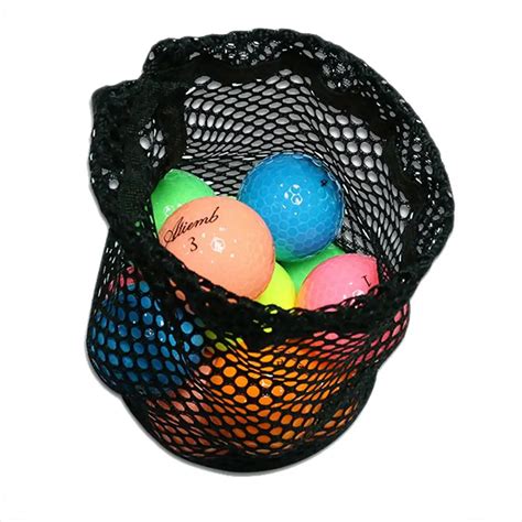 Golf Net Bag Easy Carrying Golf Ball Mesh Bag Black Durable Nylon Mesh Net Bags Pouch Golf ...