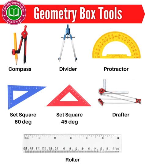 Geometry Box Tools Name | English vocabulary words learning, English vocabulary words, English ...