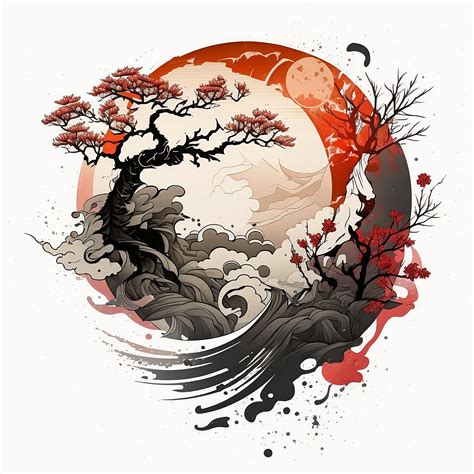 Japanese Style Tattoo Design White Background PNG File Download High Resolution - Etsy