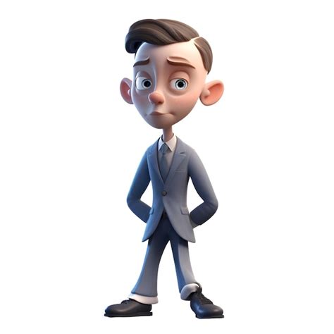 Premium AI Image | 3D illustration of a cartoon character with a business suit and tie