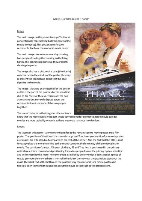 Analysis of film poster titanic