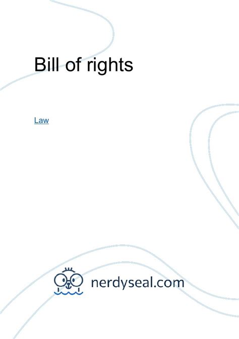 Bill of rights - 288 Words - NerdySeal