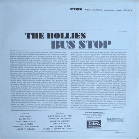 The Hollies - Bus Stop - Used Vinyl - High-Fidelity Vinyl Records and Hi-Fi Equipment Hollywood ...