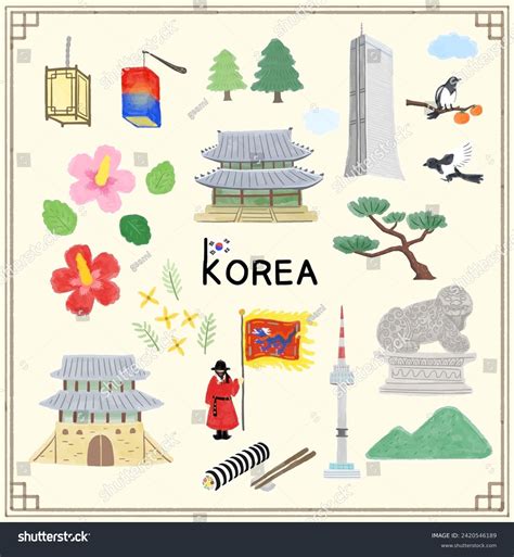 South Korean culture clip art illustration - Royalty Free Stock Vector ...