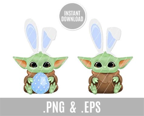 Baby Yoda Clip Art star wars space baby mandalorian | Etsy Easter ...