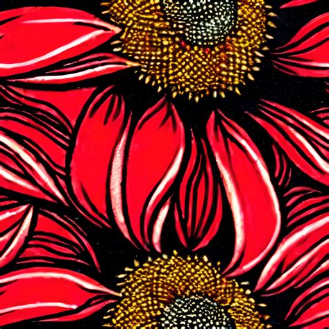 Gothic Dark Red Sunflower Vintage Pattern Fantasy Art Vintage Oil · Creative Fabrica
