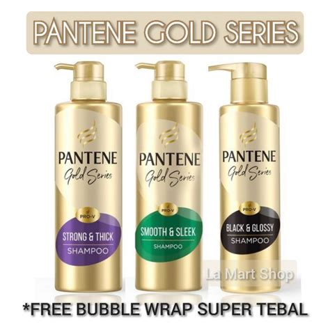 Shampoo Pantene Gold Series Smooth and Sleek 450ML Pantene Shampoo Gold Series Strong and Thick ...