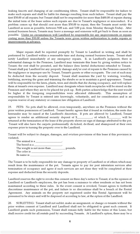 FREE Lease Agreement FORM | Printable Real Estate Forms