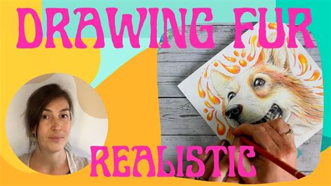 how to draw realistic fur with coloured pencils ★ Free Drawing template ★ easy art class - YouTube