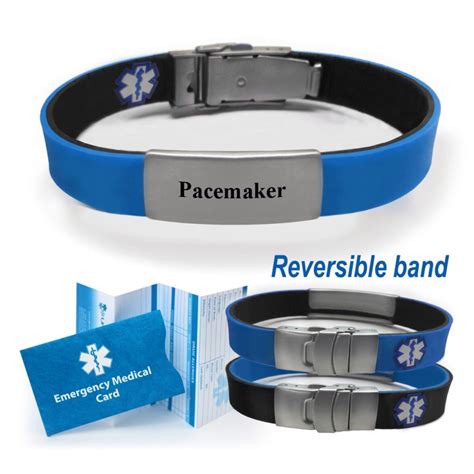 Pre-engraved “PACEMAKER” SPORT SLIM Medical Alert Bracelet. Choose From a Variety of Colors ...