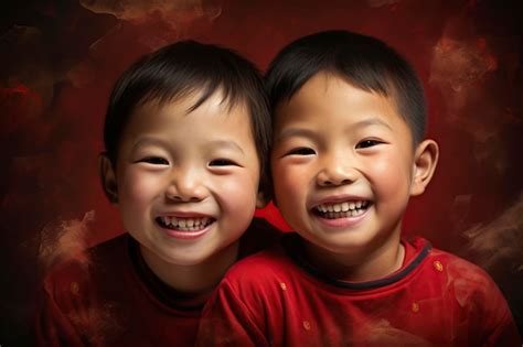 Premium Photo | Photo of some Chinese children smiling happily