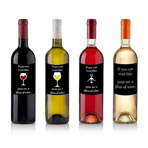 Funny Wine Bottle Labels (Set 12) Wine Lovers Drinkers Gift Party ...